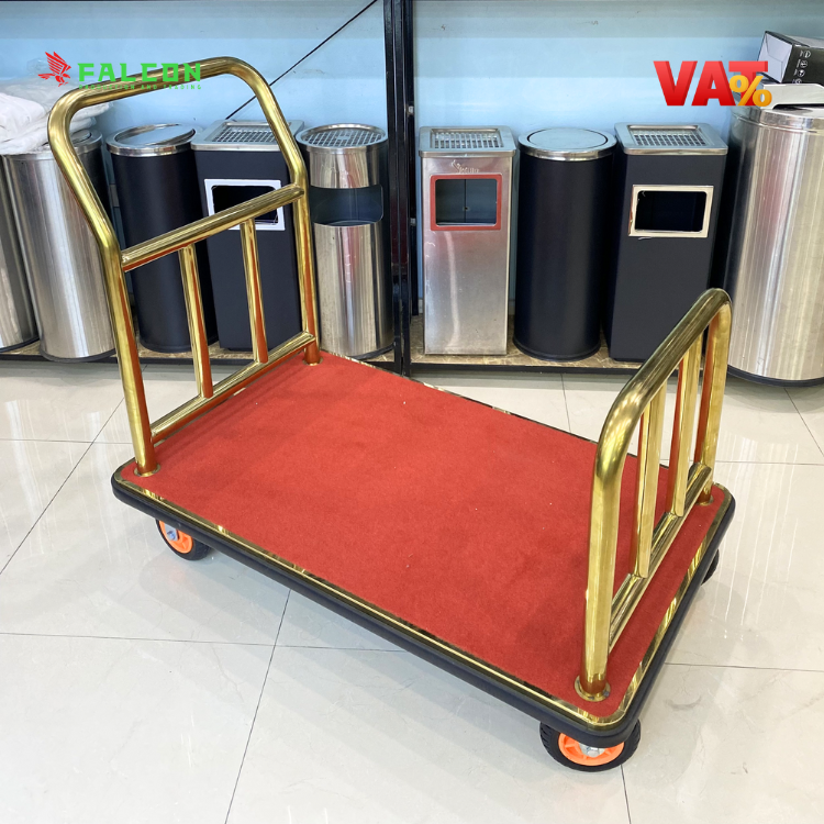 Xe đẩy hành lý khách sạn mạ vàng