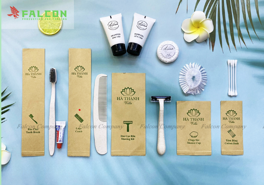 Combo amenities khách sạn lúa mạch đóng túi Kraft nâu