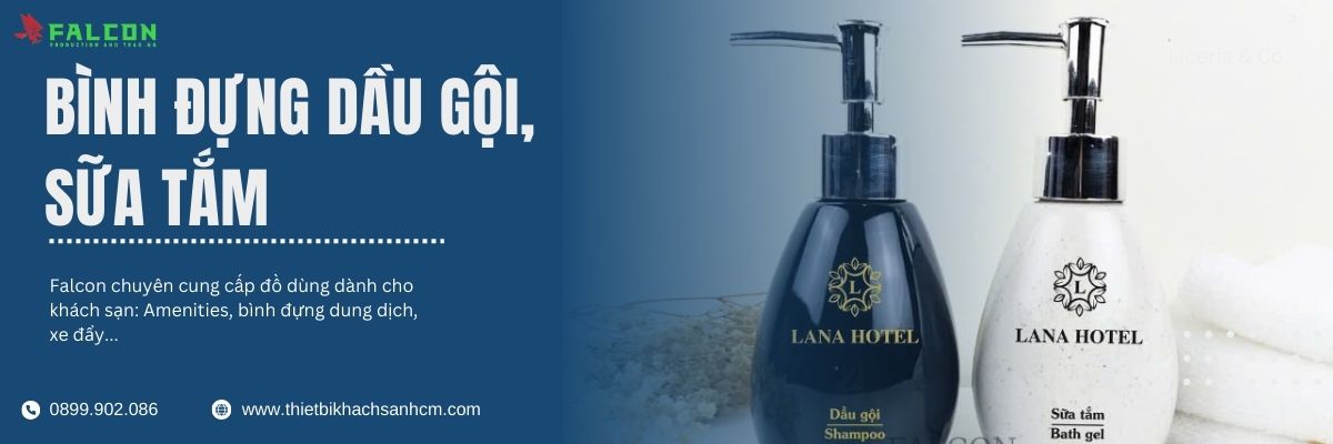 banner bình đựng dầu gội sữa tắm cao cấp