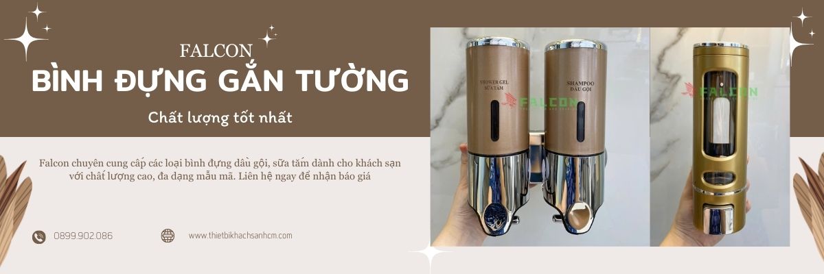 banner bình đựng dung dịch khách sạn