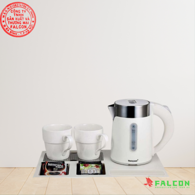 Bộ ấm siêu tốc Honeyson 3 chi tiết màu trắng đen