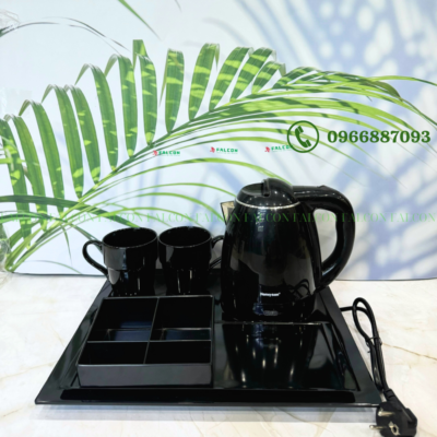 Bộ ấm siêu tốc Honeyson màu đen 5 chi tiết