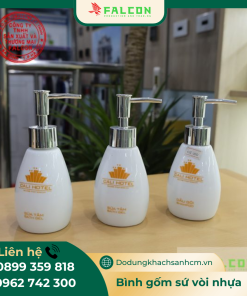 Bình đựng dung dịch gốm sứ vòi nhựa cao cấp