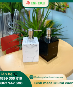 Bình đựng dung dịch meca 280ml hình vuông gắn vòi inox 304