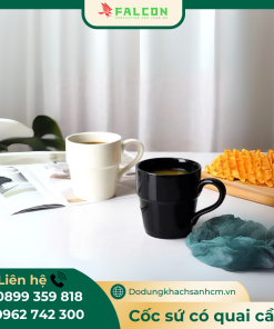 Cốc sứ uống trà cafe có quai cầm