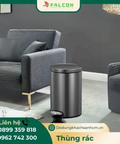 Thùng rác nano đạp chân hình tròn 6L khách sạn