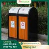 Thùng rác để ngoài trời phân loại đôi