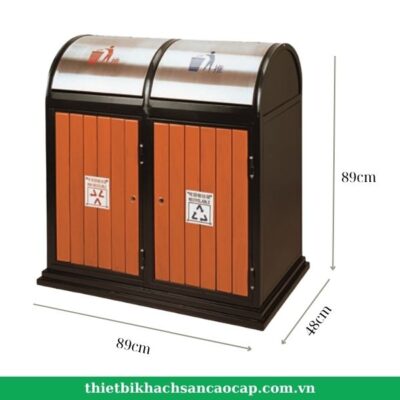 Thông số thùng rác sảnh loại đôi
