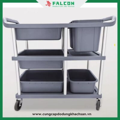 Xe dọn bát đĩa thùng nhựa