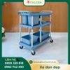Xe đẩy dọn dẹp thùng nhựa, khung nhôm chịu lực