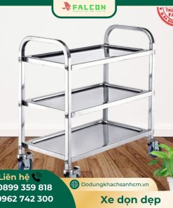 Xe đẩy dọn dẹp chất liệu inox 201