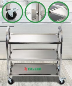 Xe đẩy 3 tầng dọn dẹp chất liệu inox 304